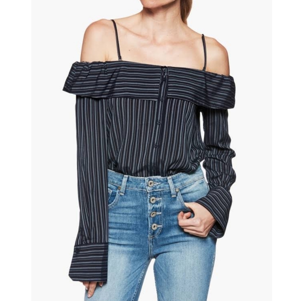 🎀NWT🎀 PAIGE Lunetta Stripe Off Shoulder Top